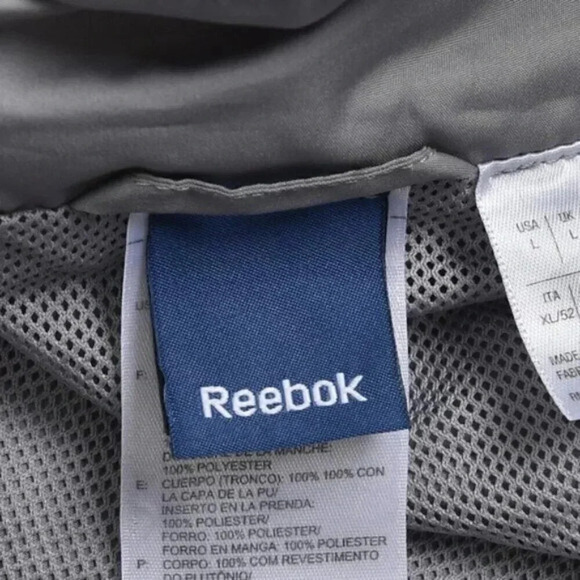 Reebok Full Zip  Track Jacket Grey Athletic Lightweight Size Large - Picture 9 of 13